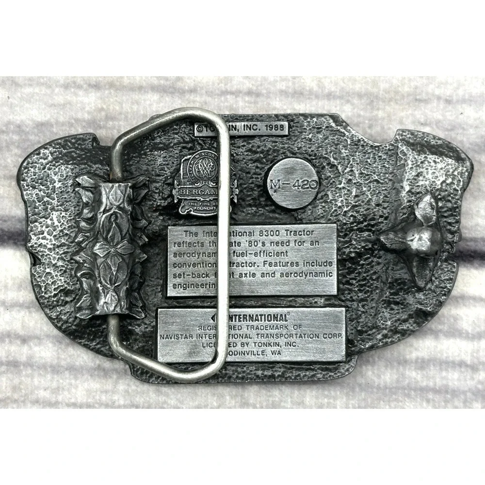 VINTAGE BERGAMOT TRUCKING BELT BUCKLES - RAVENS 1982 BRASS / INTERNATIONAL‎ 1988